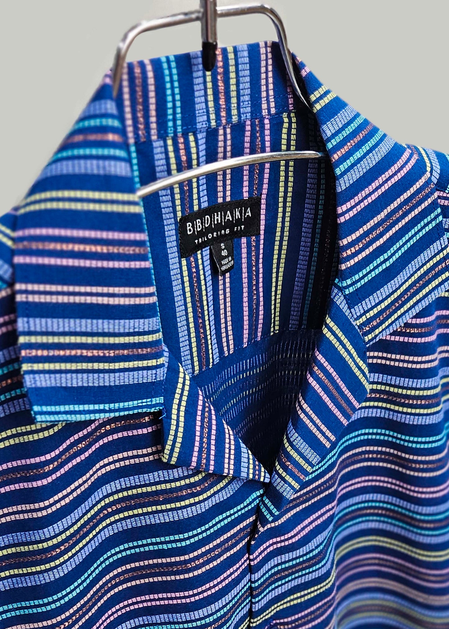 Royal Blue Multicolor Half Sleeve Cuban Shirt - New Arrival