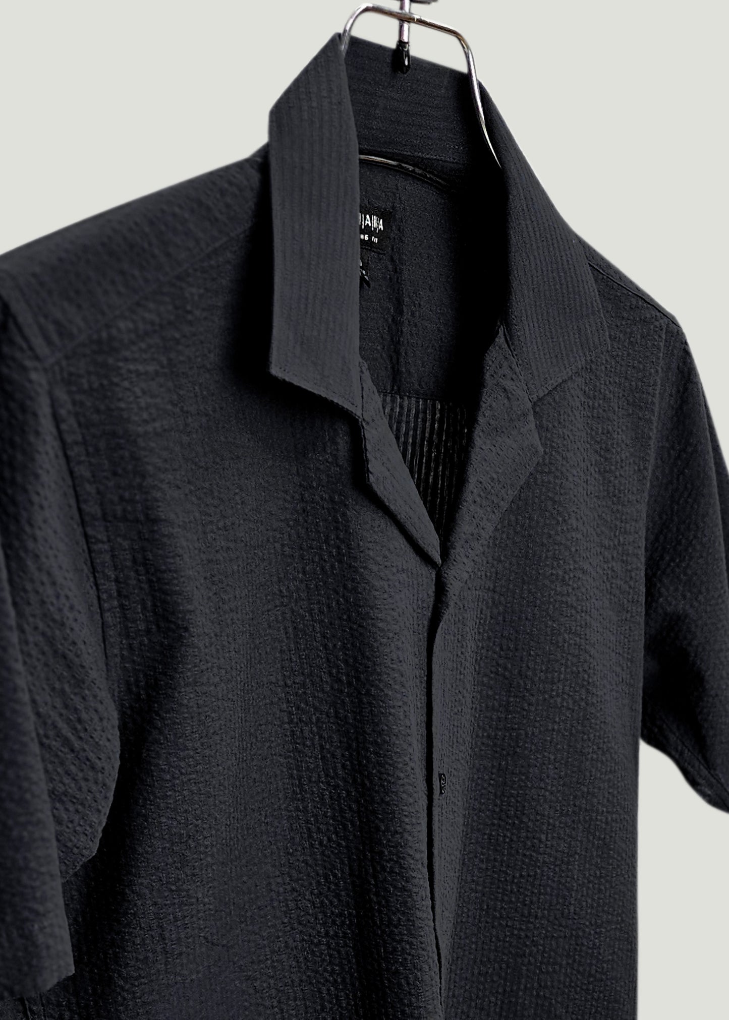Black Half Sleeve Cuban Shirt - New Arrival