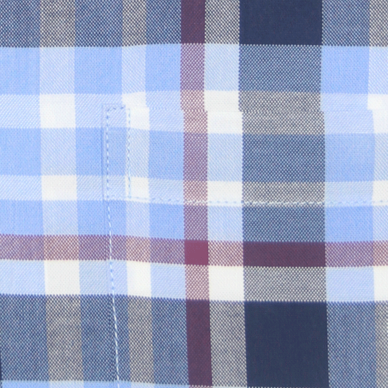 Sky Blue Plaid Check Shirt - Product Code: 2026062 (New Arrival)