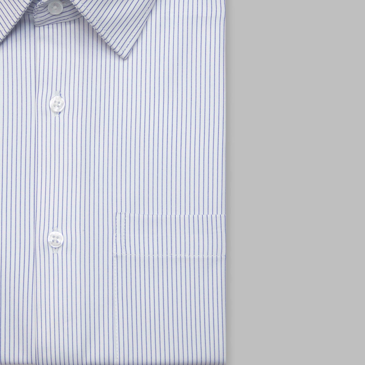 White & Blue Payline Stripe Supreme Cotton Blend Shirt - Wrinkles Free (Product Code: 14673)