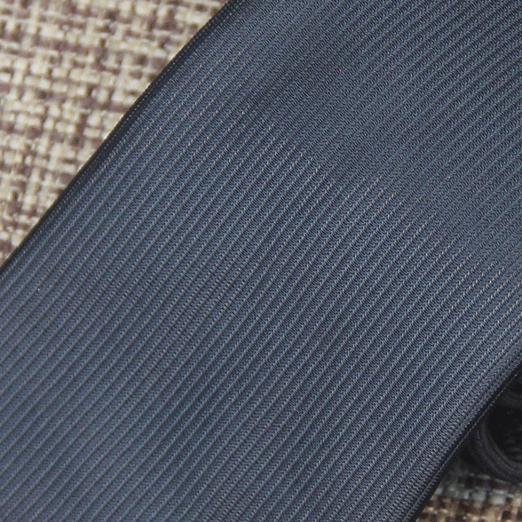 Solid Black Ribbed Tie