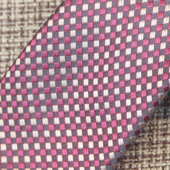 Rose Pink and Silver-Gray Woven Tie