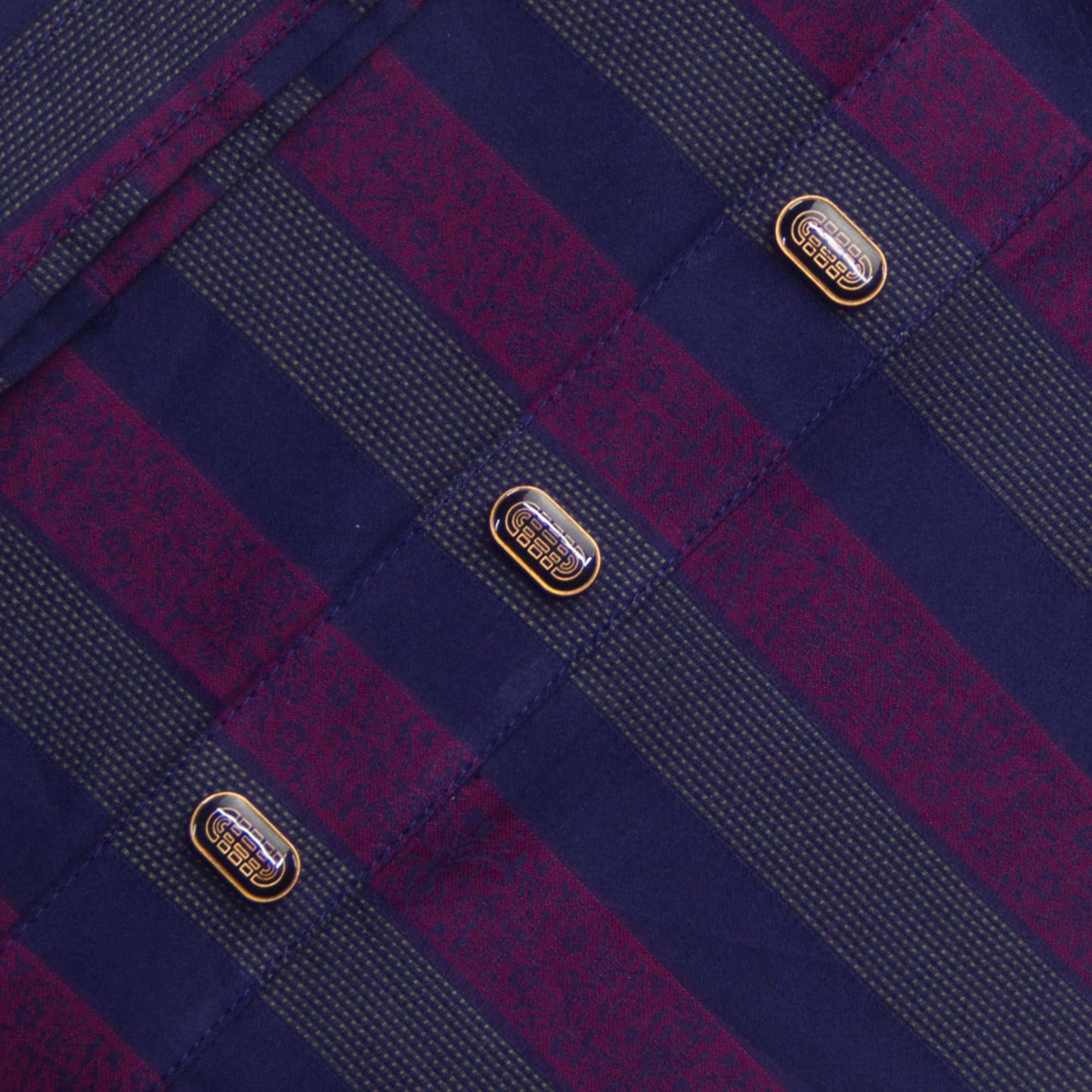 NAVY & PURPLE VERTICAL STRIPE JACQUARD PANJABI - Most Demanding