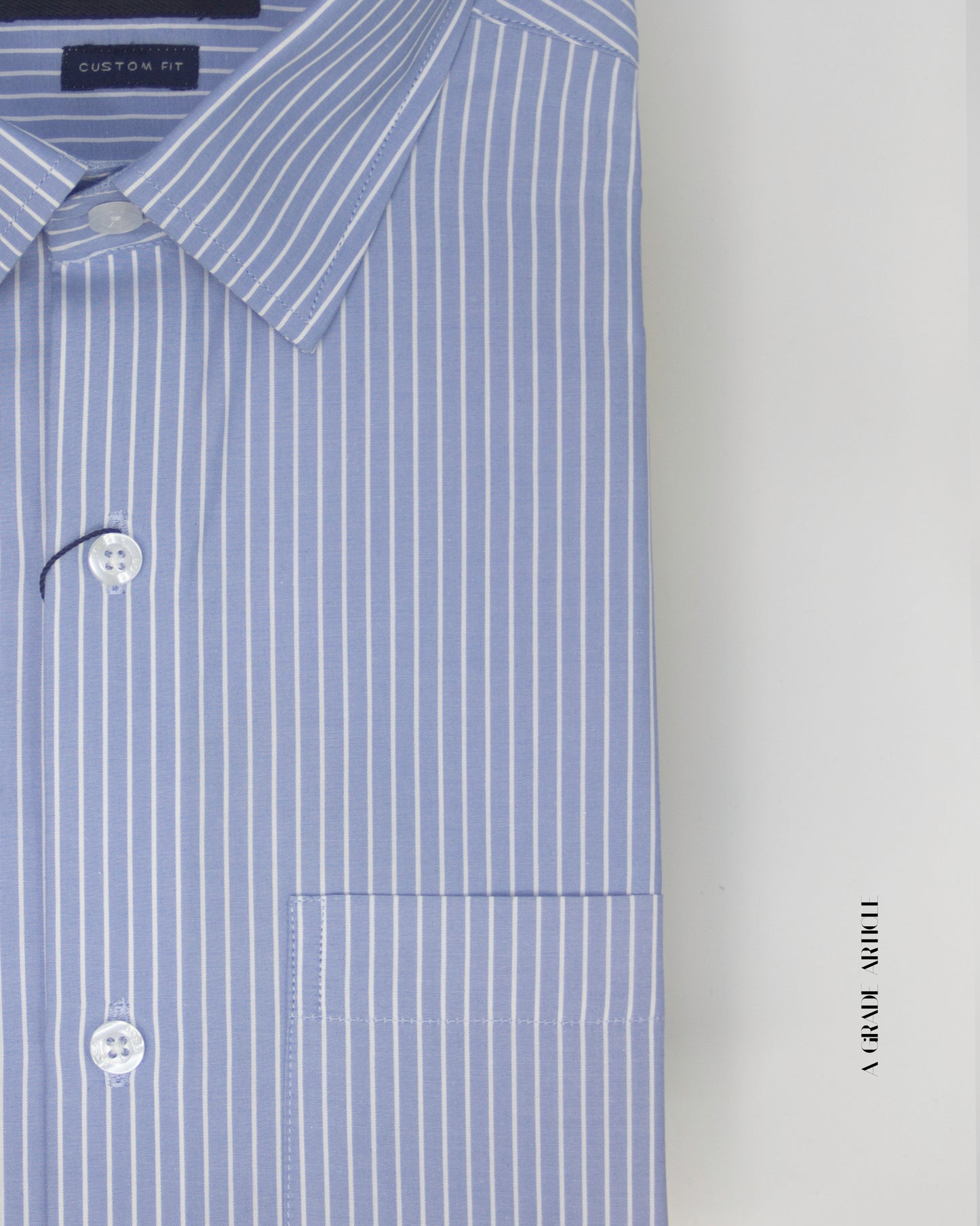 Classic Sky Blue & White Stripe Formal Shirt