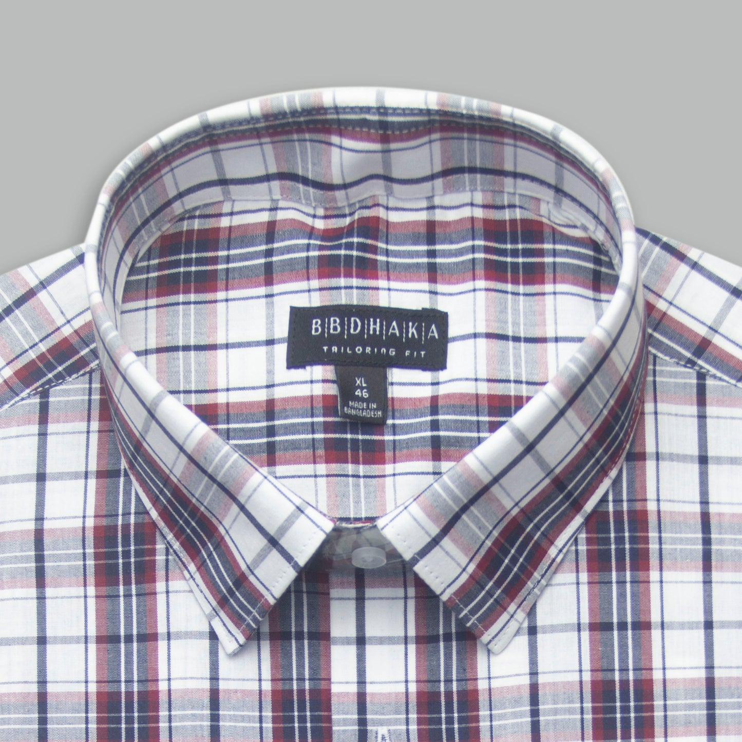 White & Maroon Multi Plaid Check Shirt - New Arrival