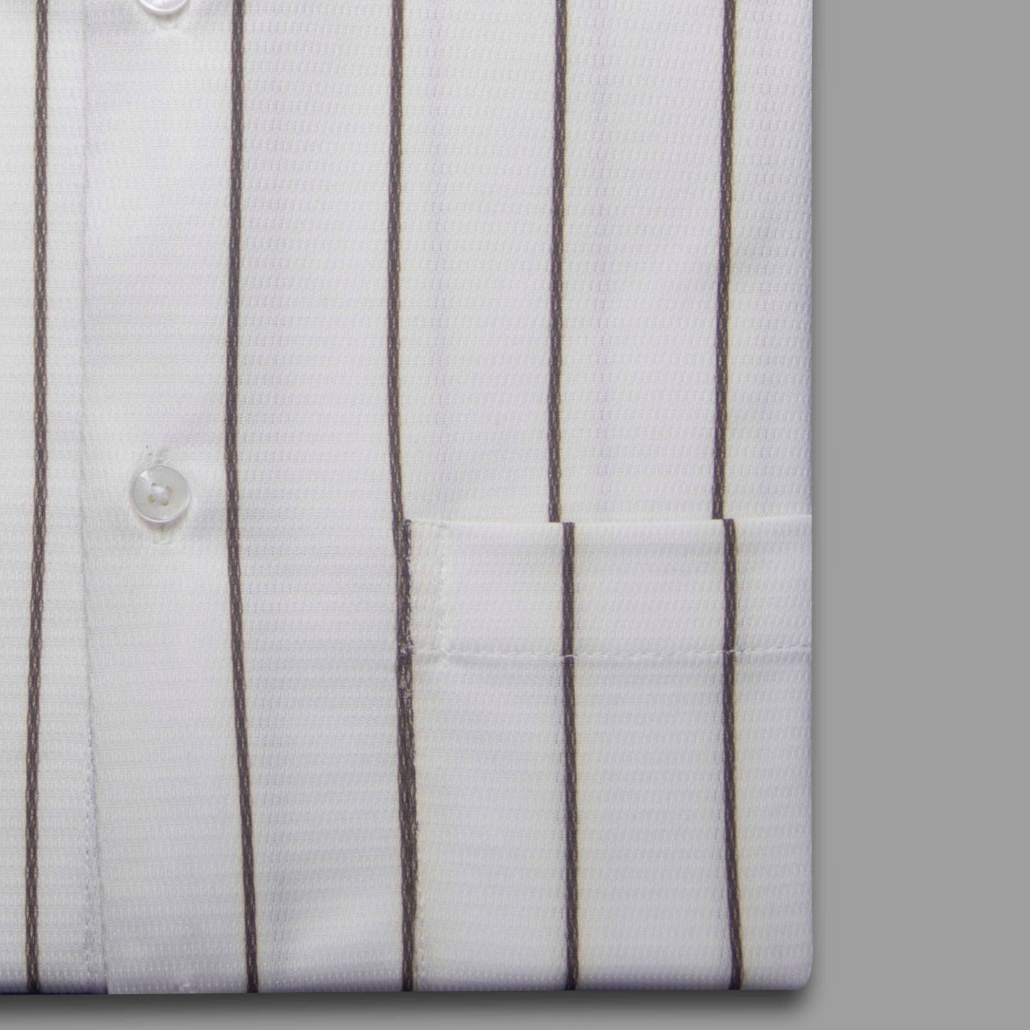 Whitish & Black Stripe Formal Shirt (Knit Cotton) - Product Code: 12691