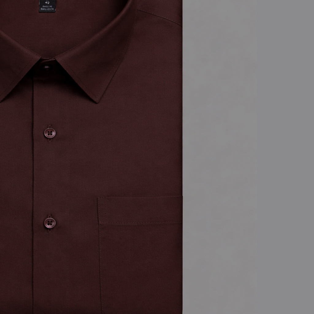 Dark Maroon Formal Shirt (Cotton Blend) - Product Code: 12692