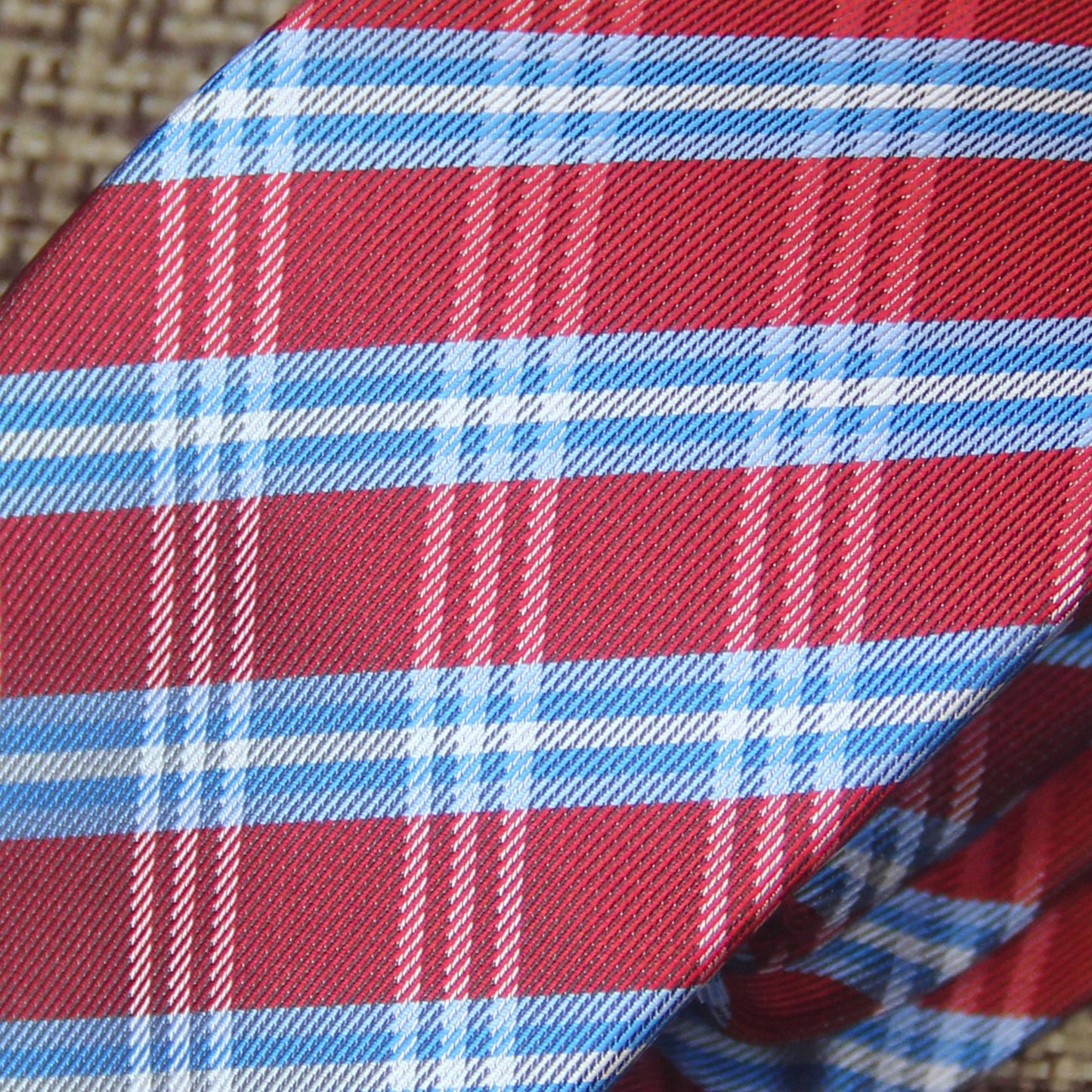 Red & Blue Cross Bar Tie