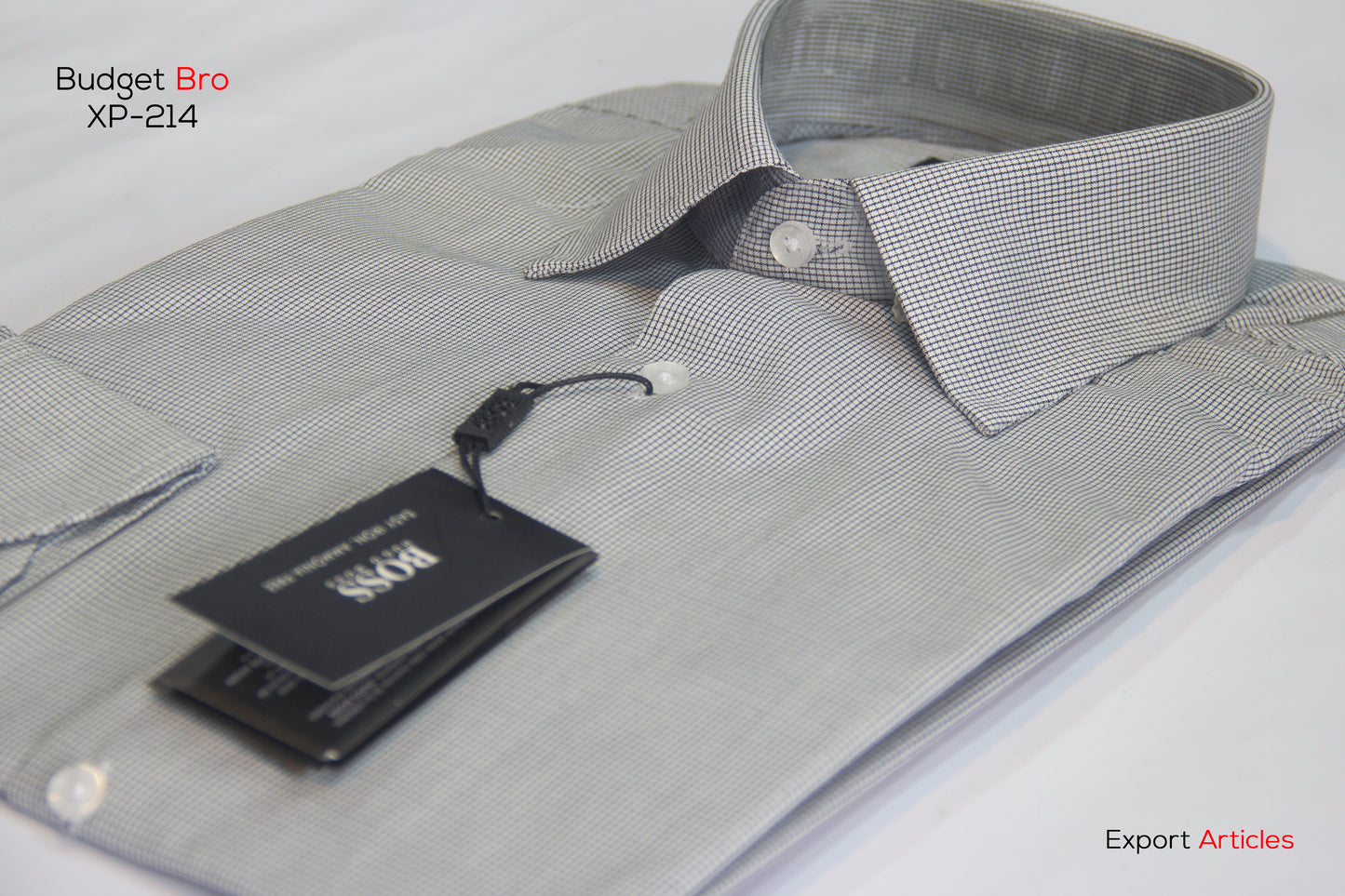 Space Grey & Black Line Check Shirt (EXPORT)