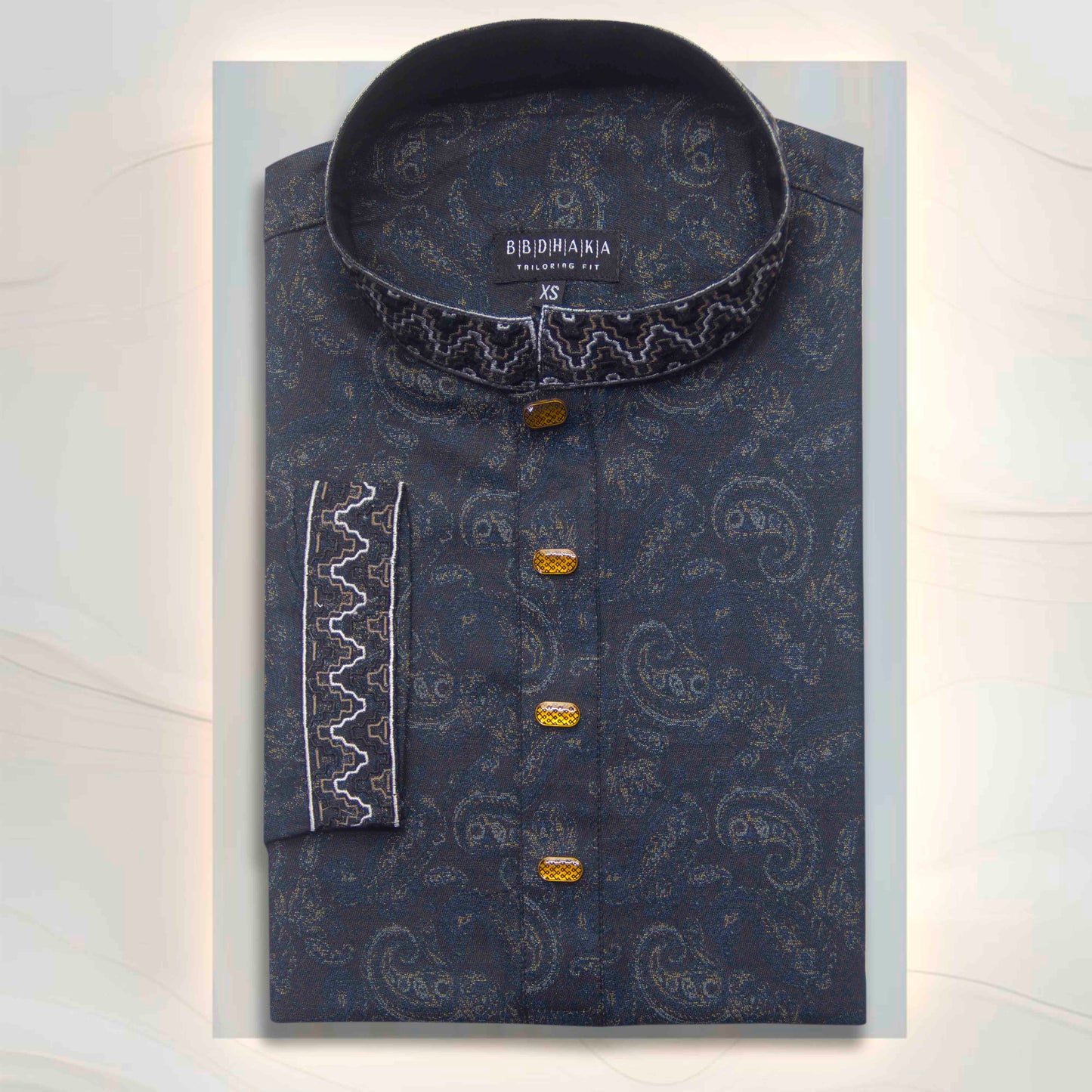 BLACK ASH PATTERN JACQUARD PANJABI - TOP SELLING