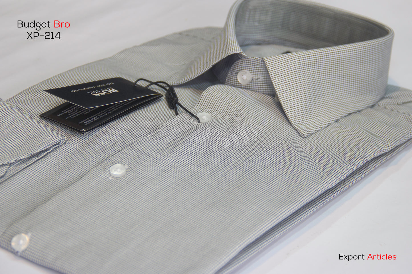 Space Grey & Black Line Check Shirt (EXPORT)