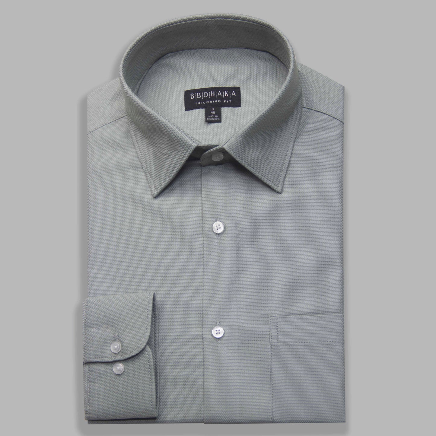 Sage Green Crocodile Dobby Formal Shirt - New Article
