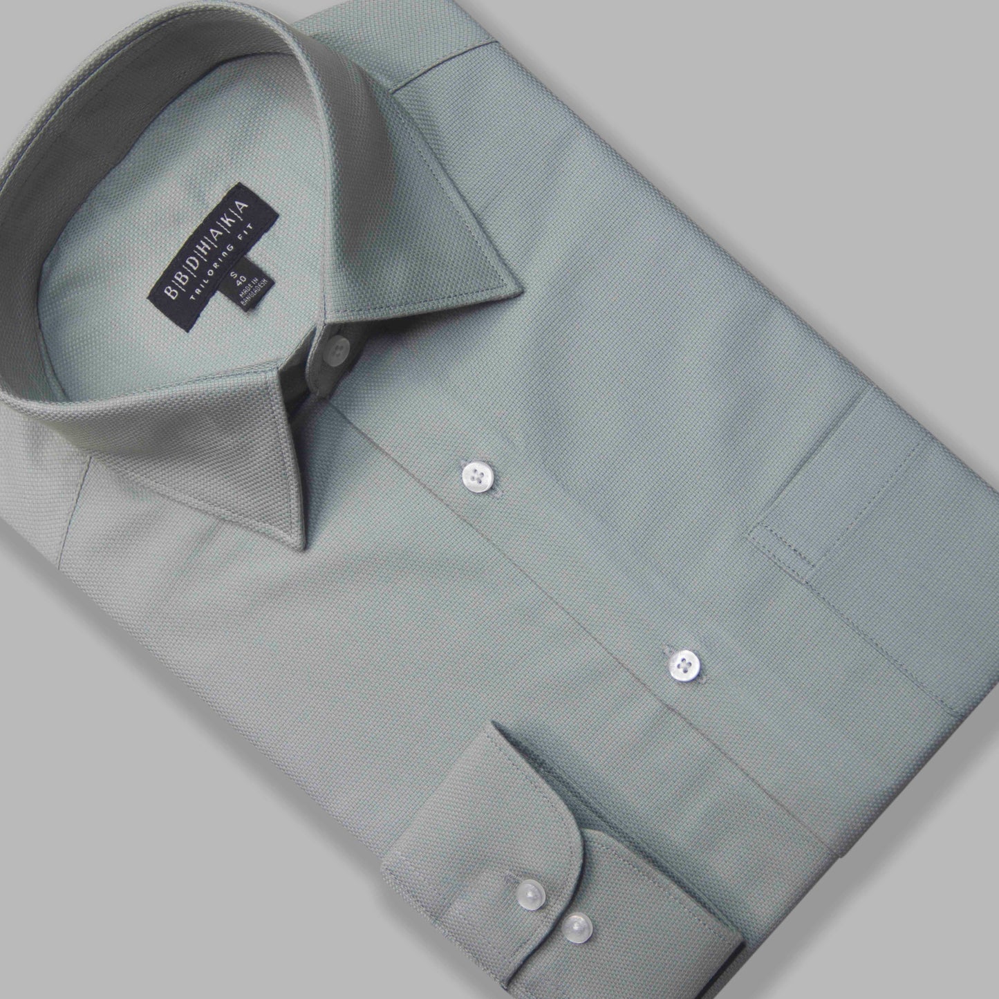 Sage Green Crocodile Dobby Formal Shirt - New Article