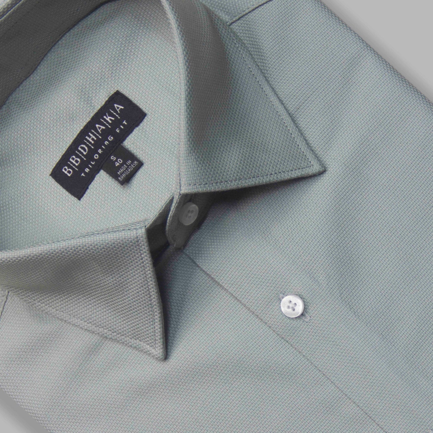 Sage Green Crocodile Dobby Formal Shirt - New Article