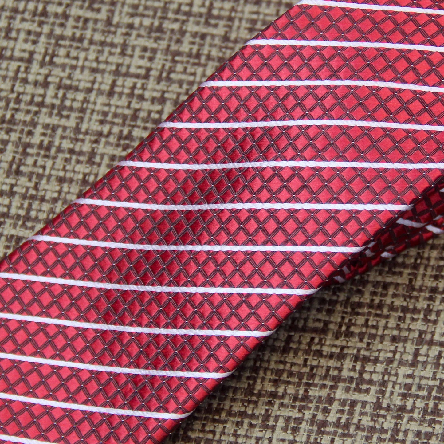 Red Multiple Stripe Tie