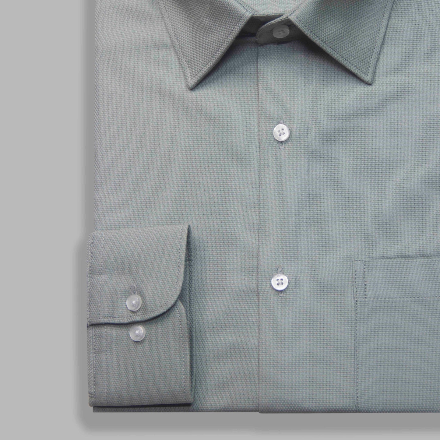 Sage Green Crocodile Dobby Formal Shirt - New Article