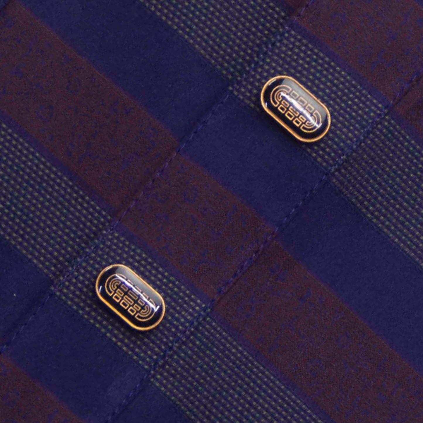 COFFEE & NAVY VERTICAL STRIPE JACQUARD PANJABI - Most Demanding