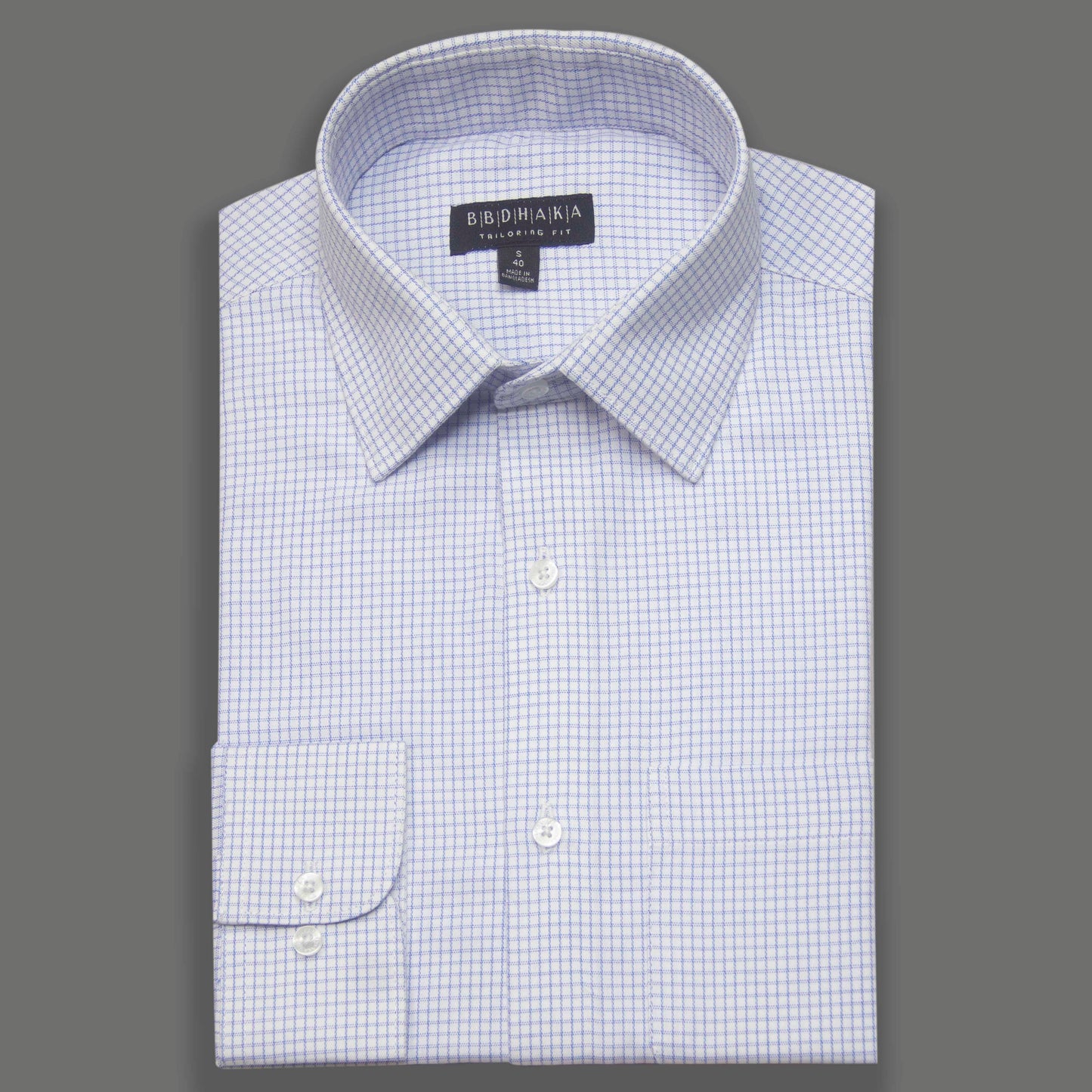 White Cotton Graph Check Shirt - New Article