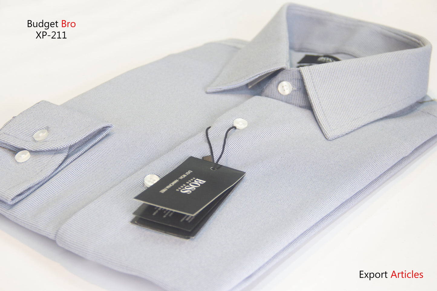 Sky Grey Fancy Cotton Business Shirt (Export)