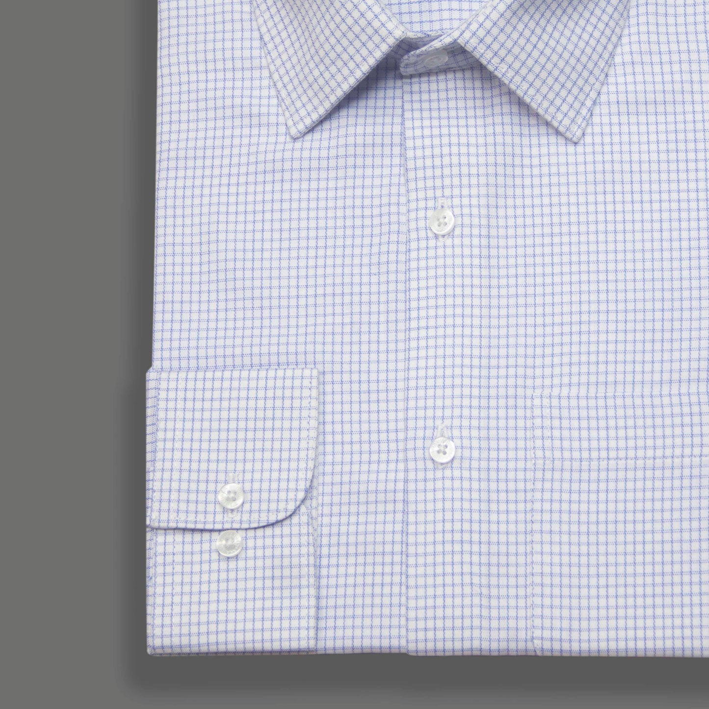 White Cotton Graph Check Shirt - New Article