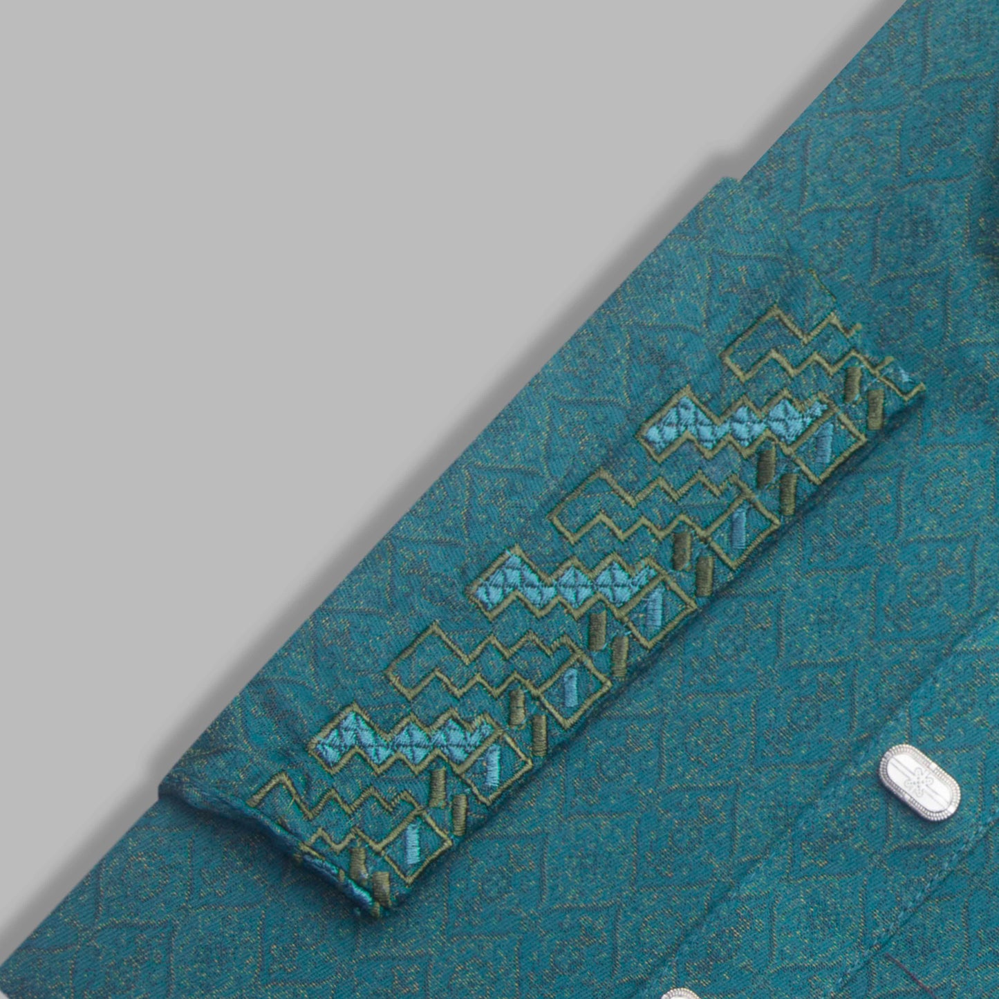 OCEAN GREEN PATTERN JACQUARD PANJABI - Most Demanding