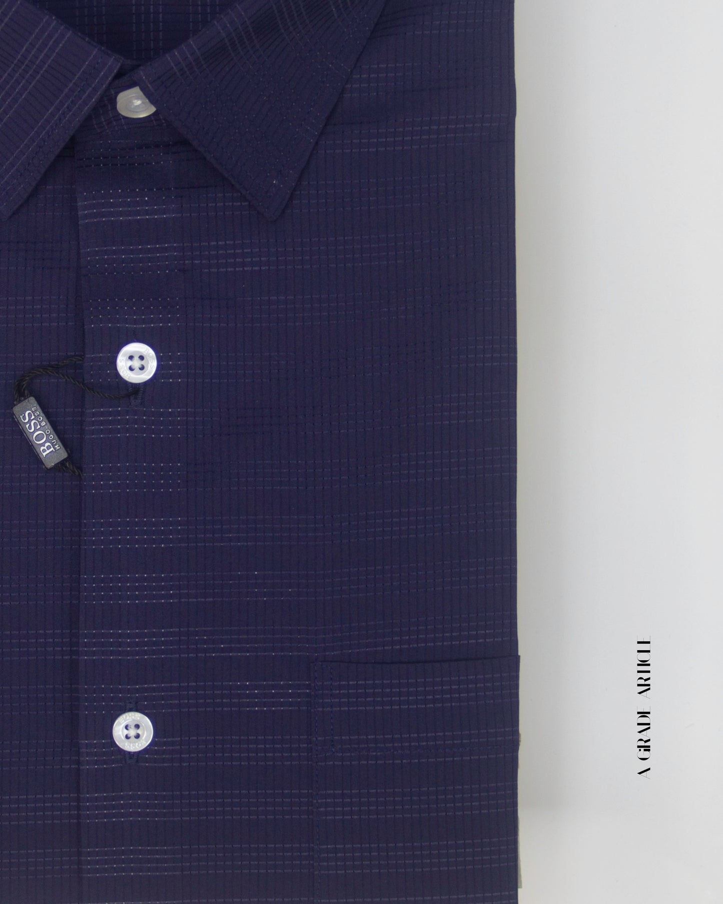 Navy Viscos Cotton Shirt