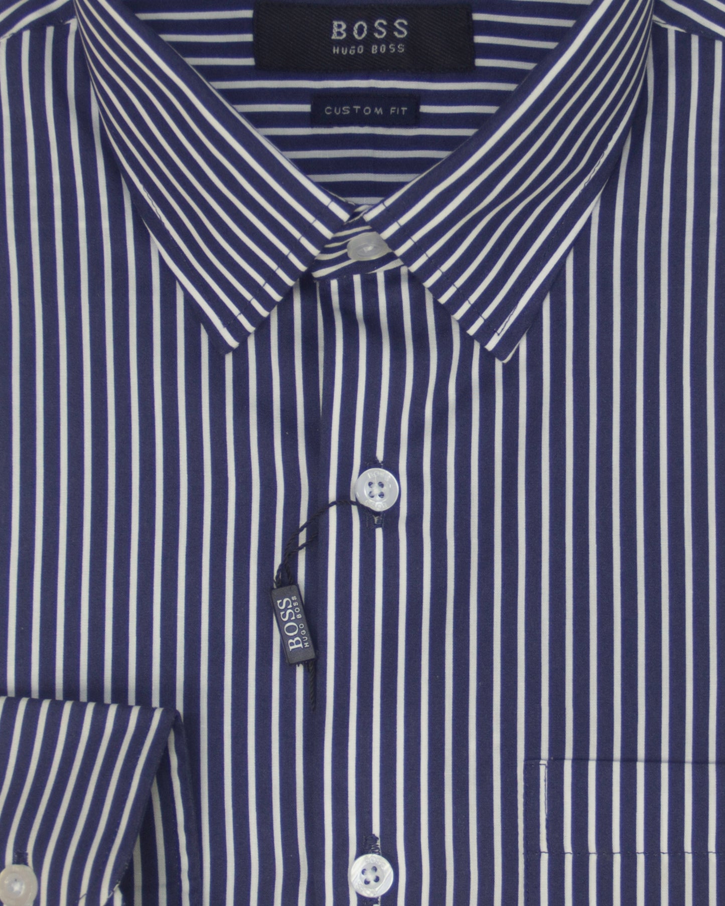 Dark Navy & White Stripe Formal Shirt