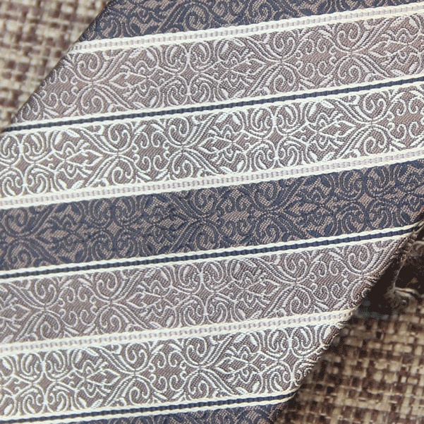 Platinum Paisley Stripe Tie