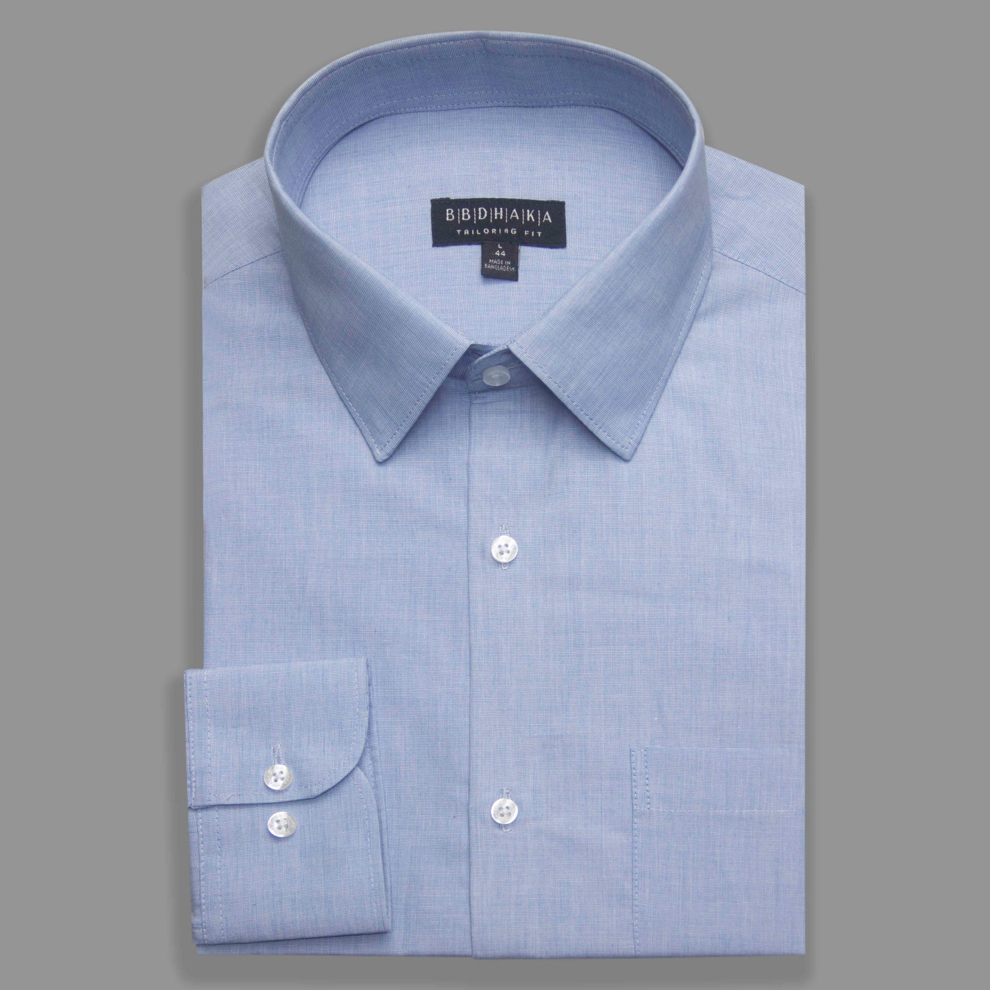 Light Sky Blue Structured Cotton Blend Shirt - New Article
