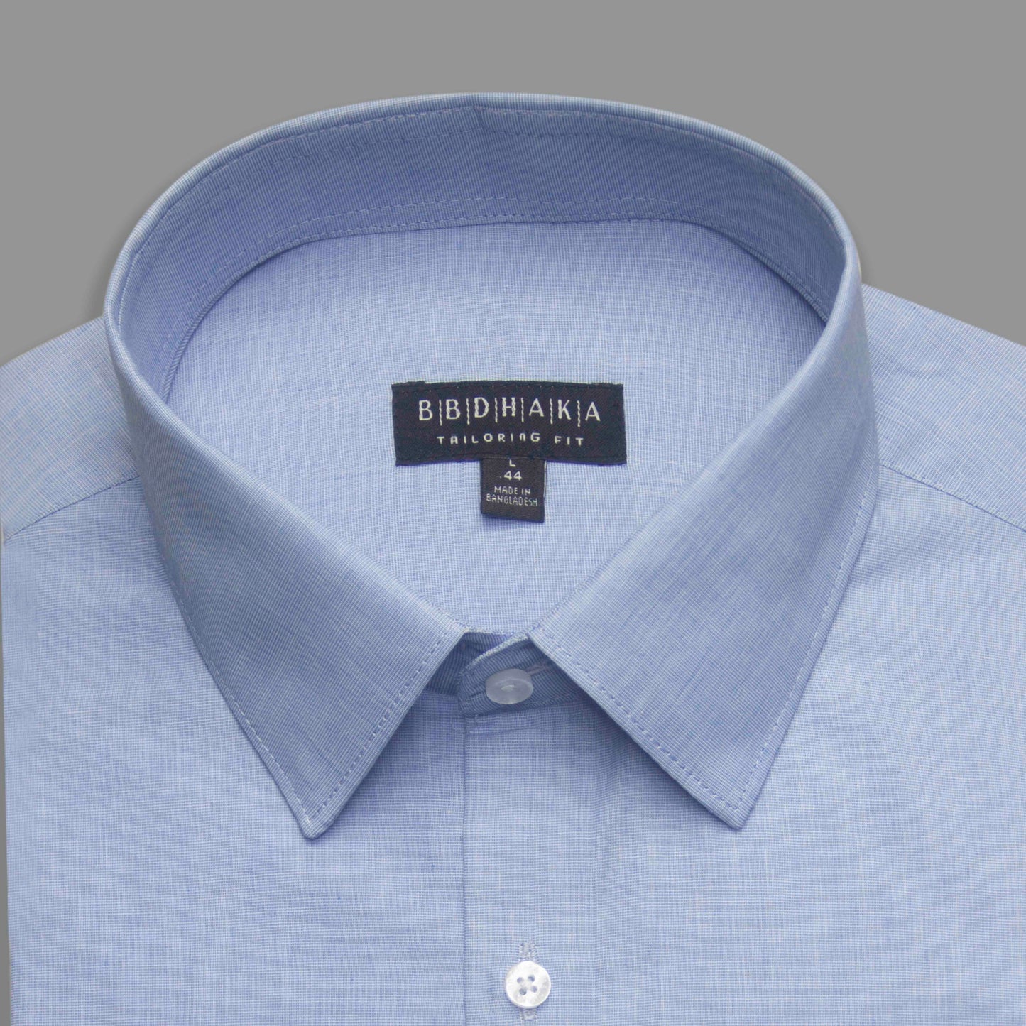 Light Sky Blue Structured Cotton Blend Shirt - New Article