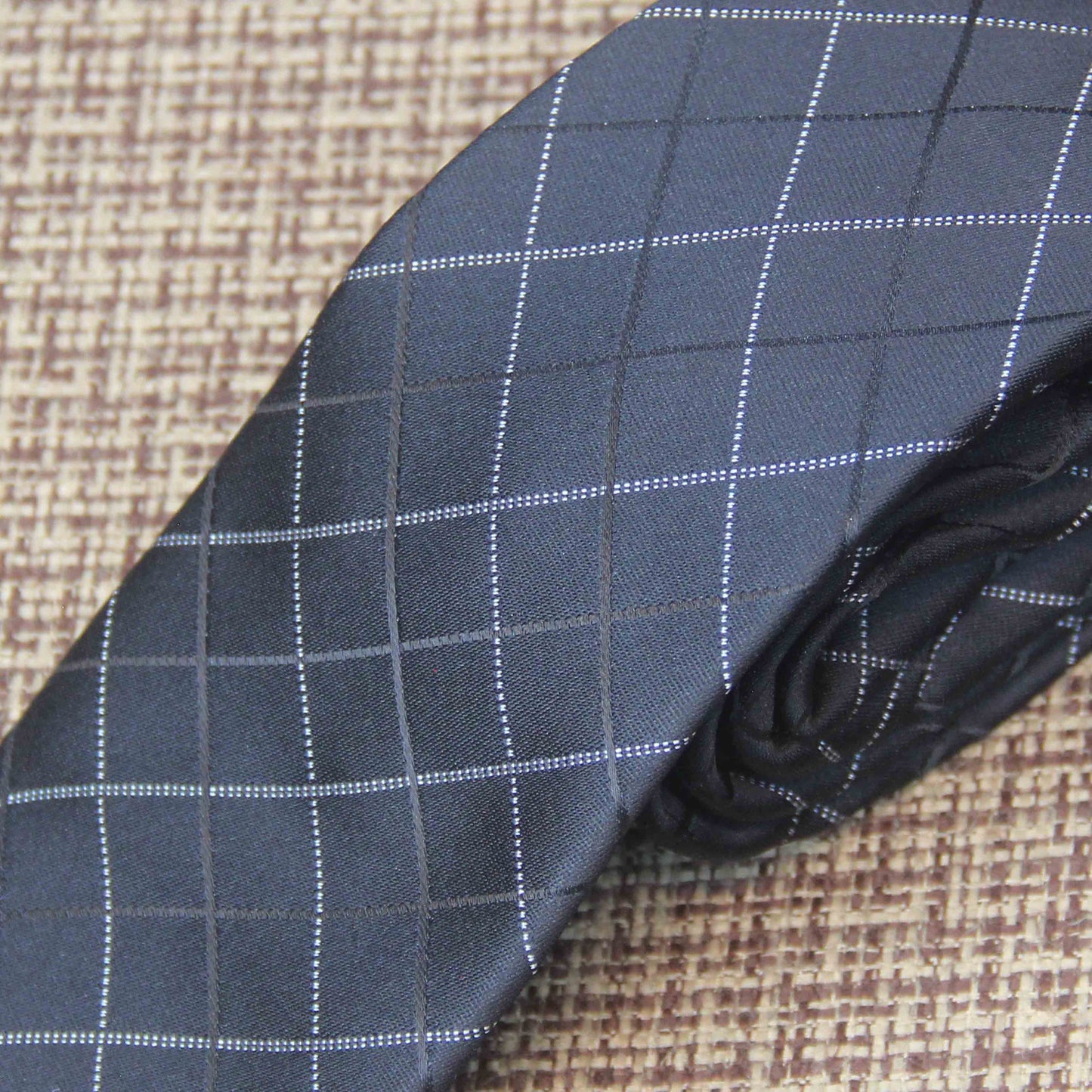 Zed Black Cross Check Tie