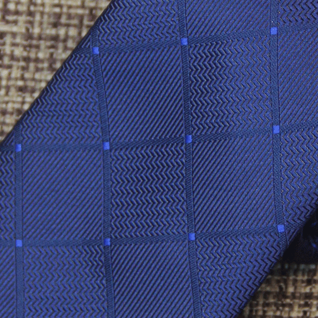 Blue Dot Windowpane Tie