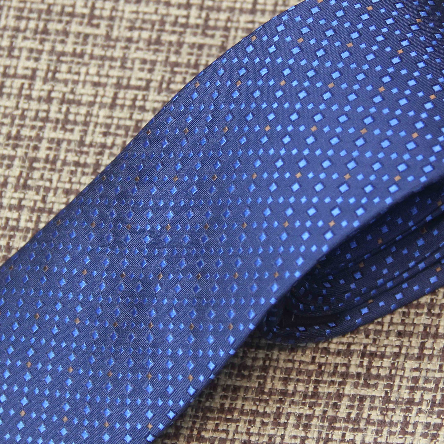 Navy Blue Structured Pattern Tie