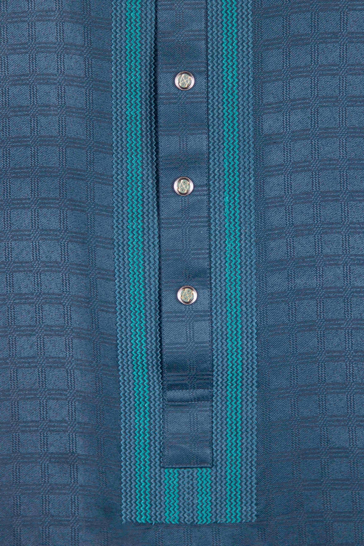 Ocean Blue Embroidery Fancy Cotton Punjabi New Article - CODE: 12203