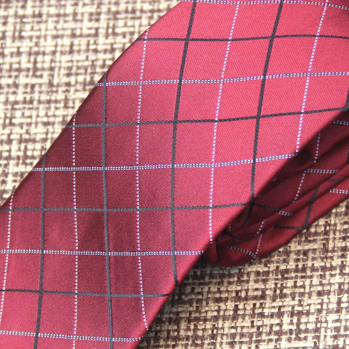 Wine Red Cross Bar Tie