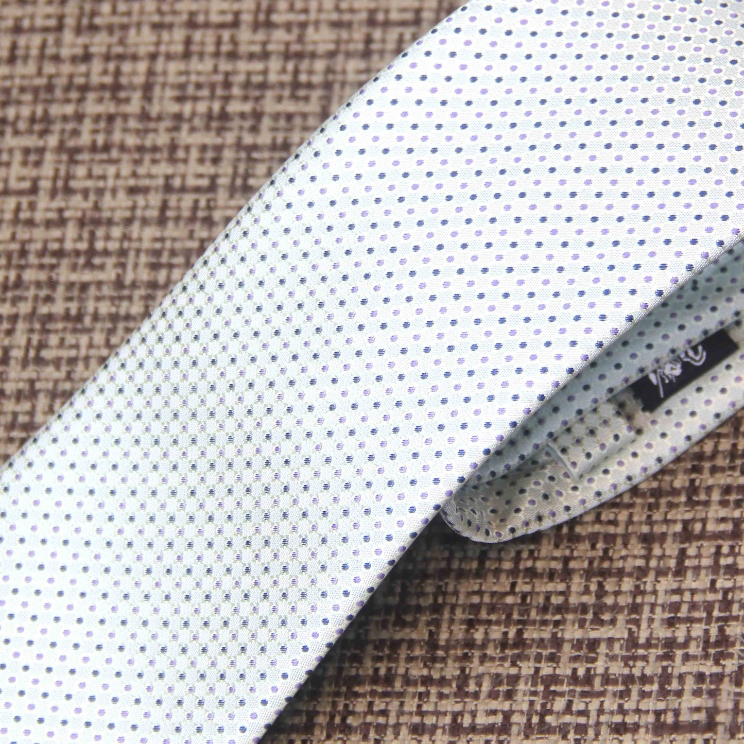 Ivory White Ball Print Tie