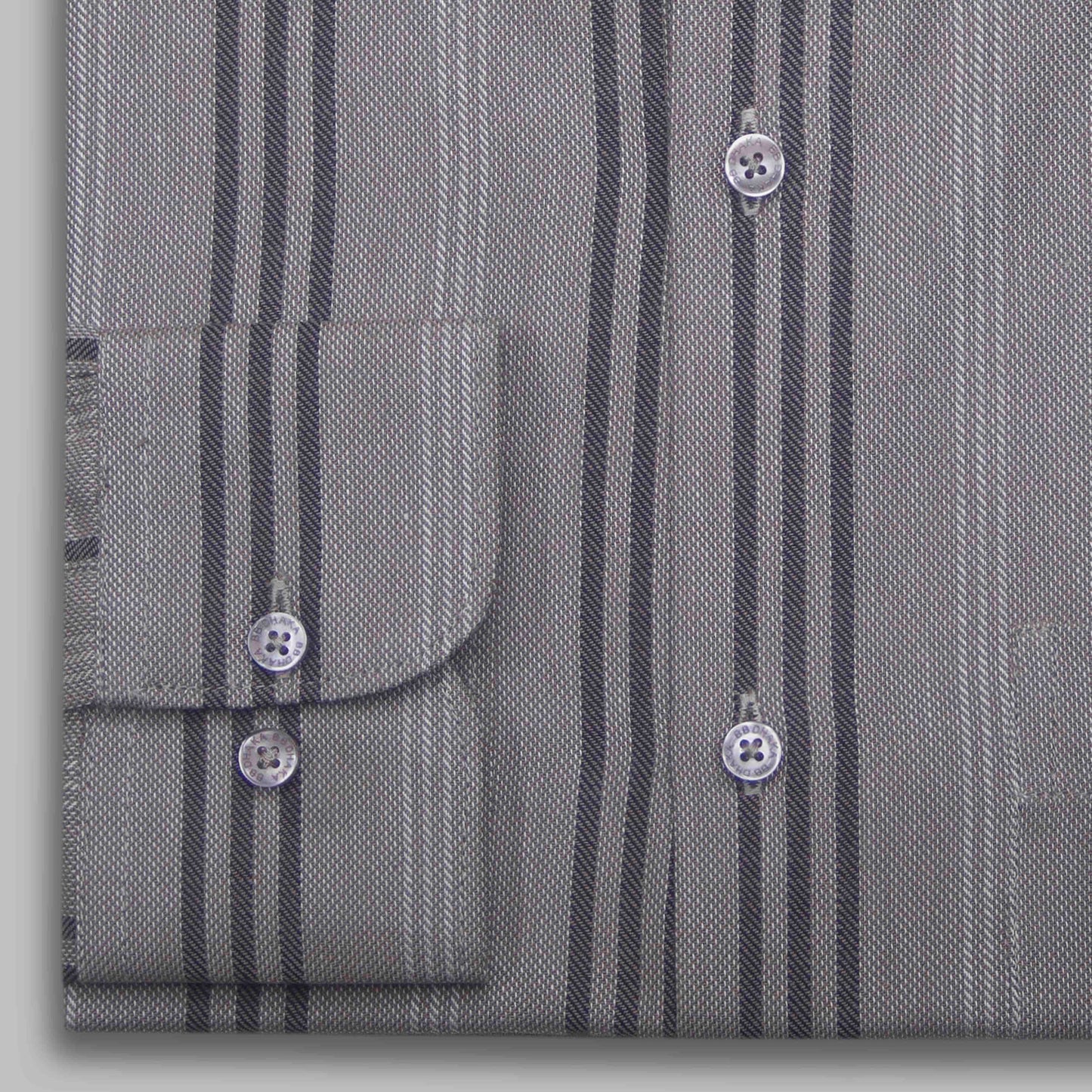 Executive Beige Stripe Formal Shirt (Yarn Dying) - New Article