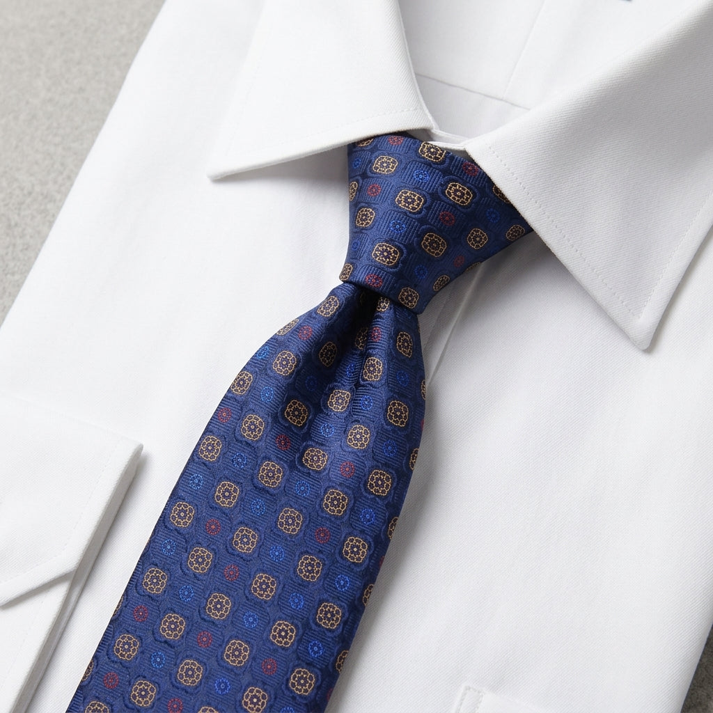 Royal Sapphire Geometric Silk Tie