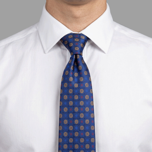 Royal Sapphire Geometric Silk Tie