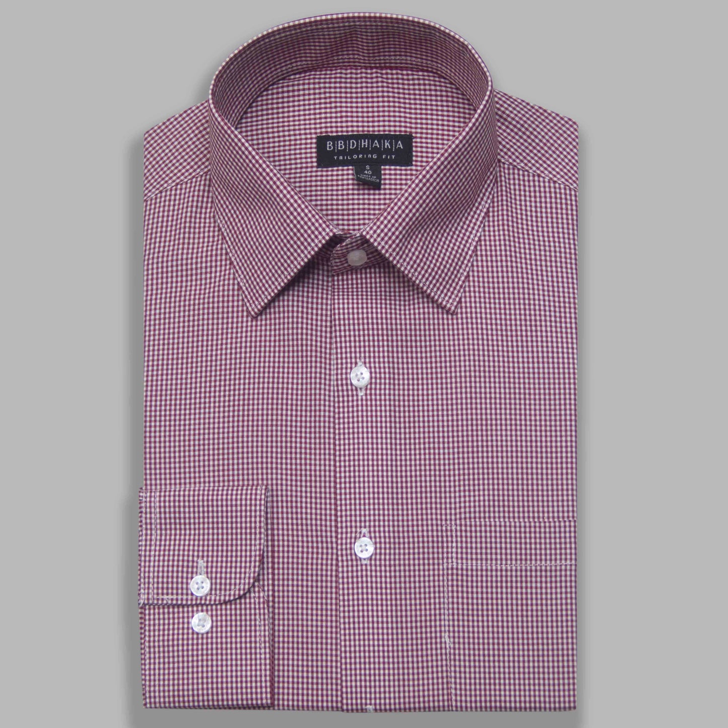 Red Micro Check Cotton Blend Shirt - New Article