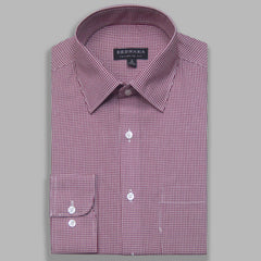 Coffee Micro Check Cotton Blend Shirt - New Article
