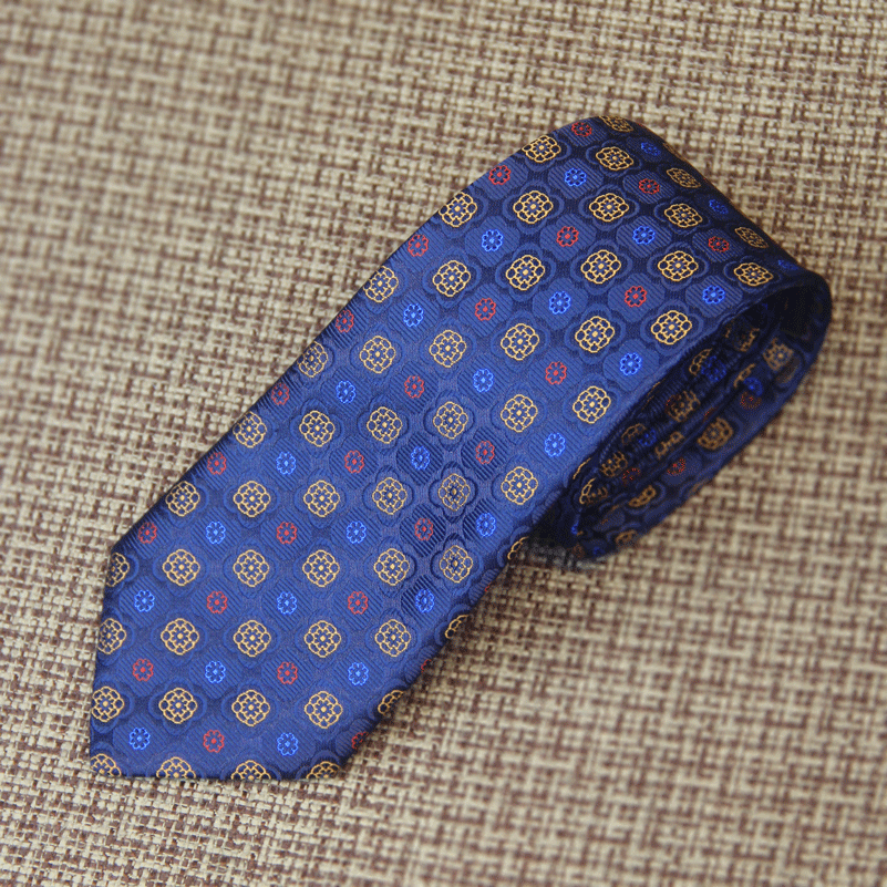 Royal Sapphire Geometric Silk Tie