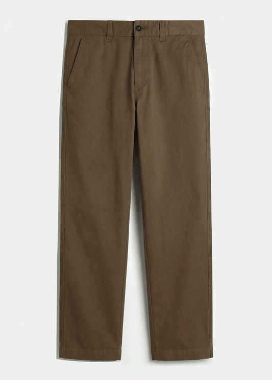 Copper Brown Twill Cotton Chinos - Relaxed Fit | Classic