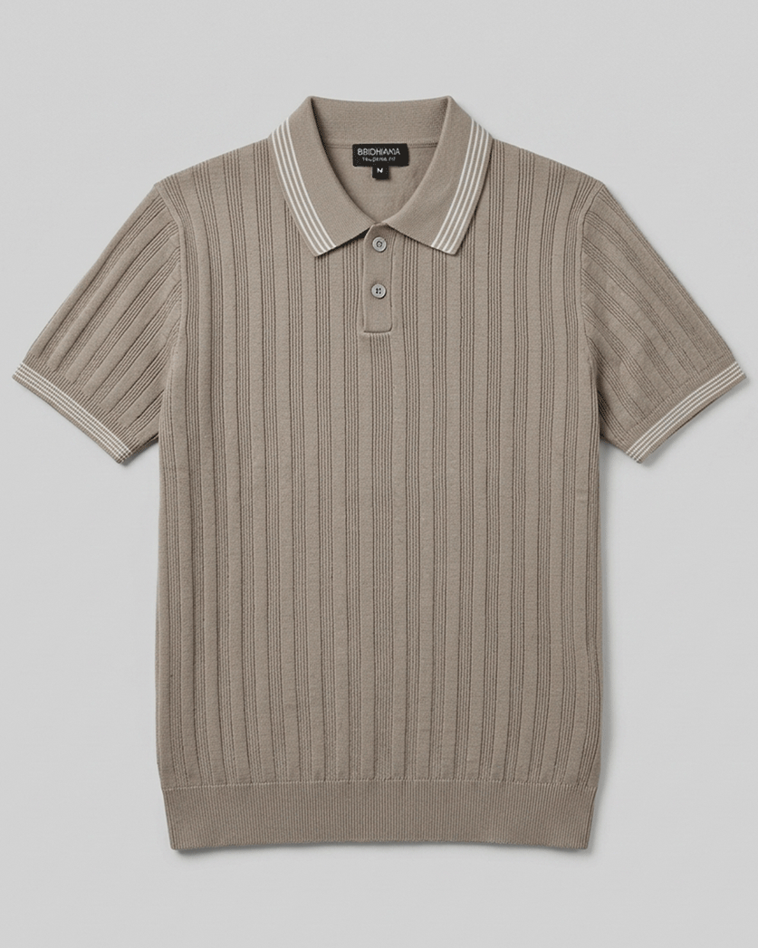 Mocha Brown Summer Knit Polo