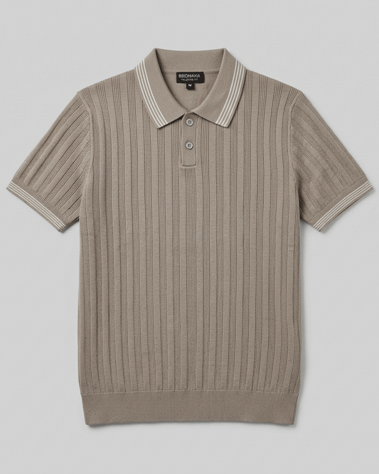 Mocha Brown Summer Knit Polo