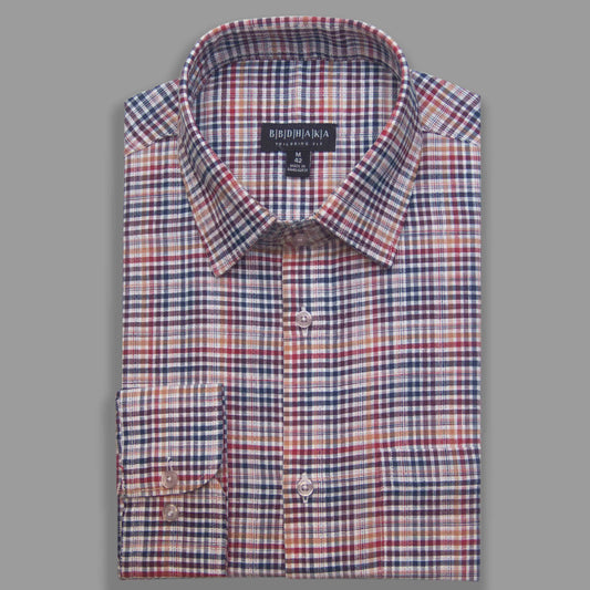 Red Multi Plaid Check Formal Shirt - New Article
