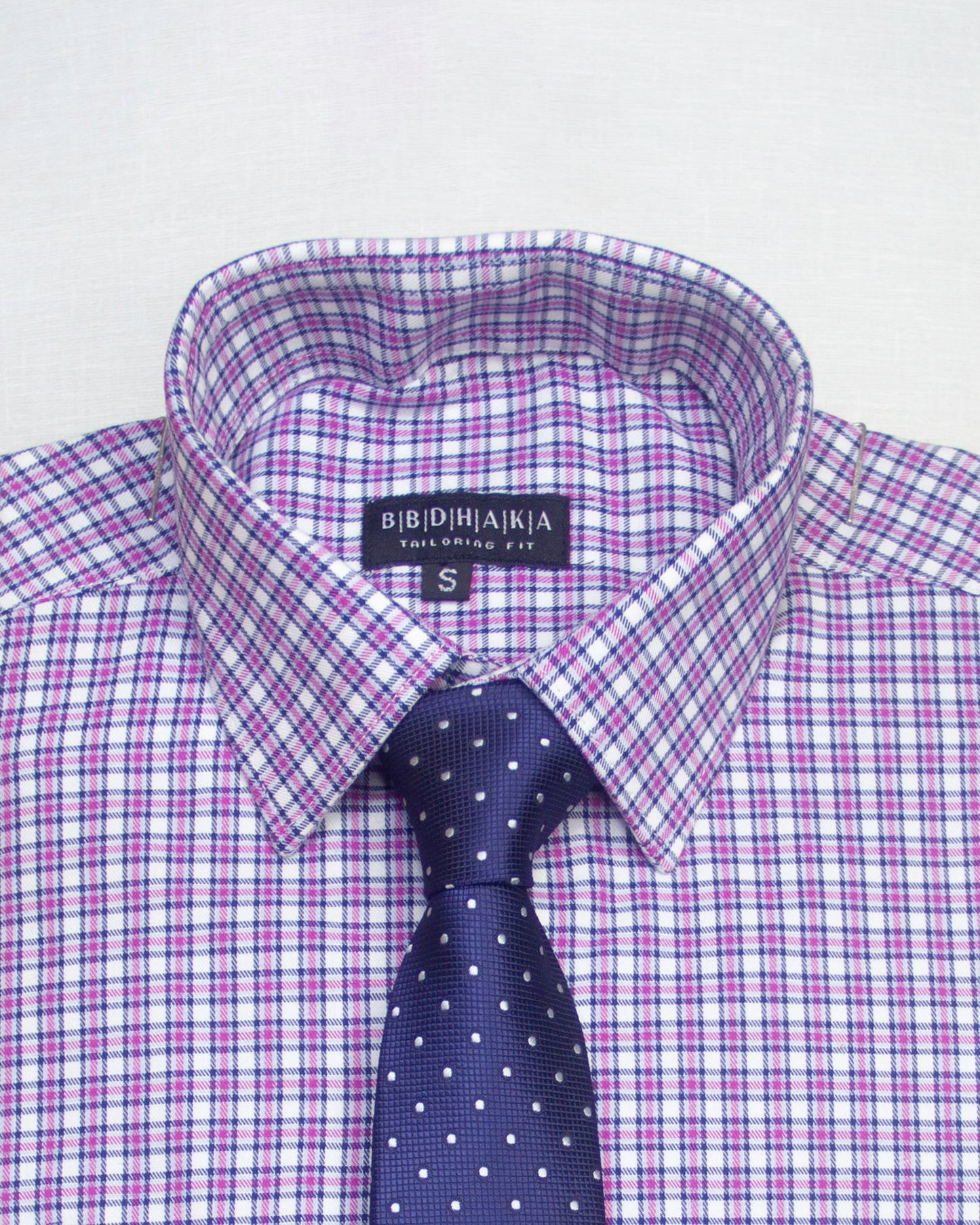 French Violet Plaid Check Full Sleeve Shirt