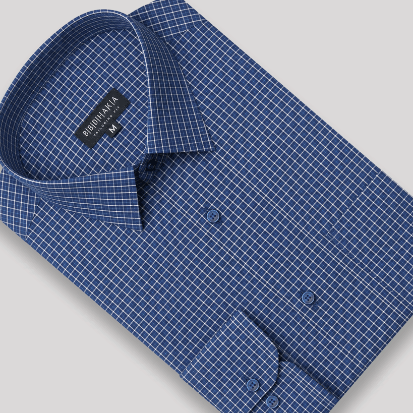 Late Night Blue Check Shirt - Product Code: 2026061 (New Arrival)