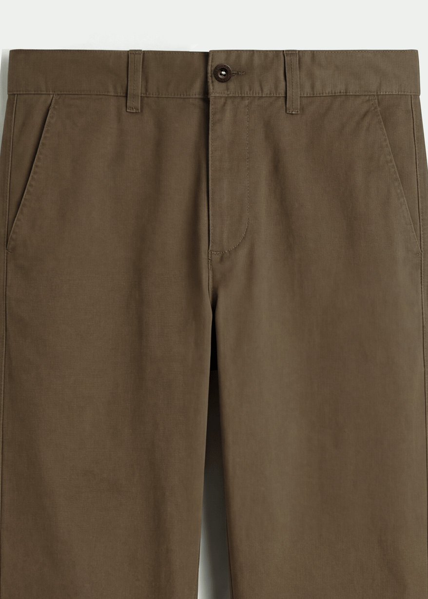 Copper Brown Twill Cotton Chinos - Relaxed Fit