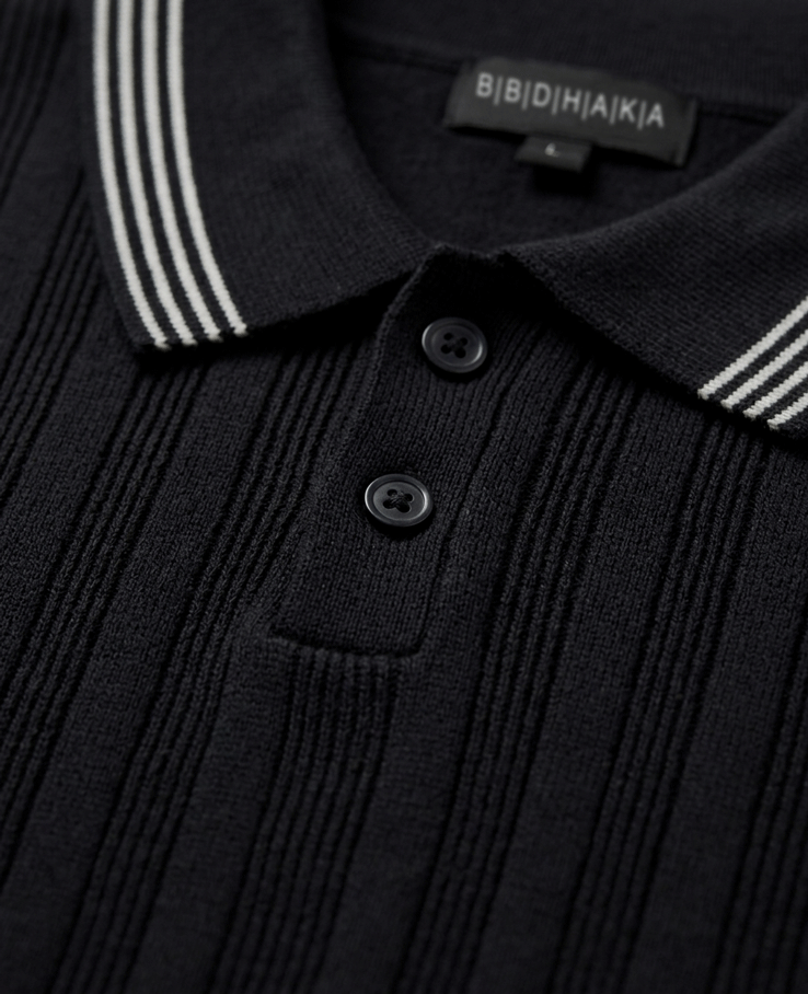 Black Summer Knit Polo
